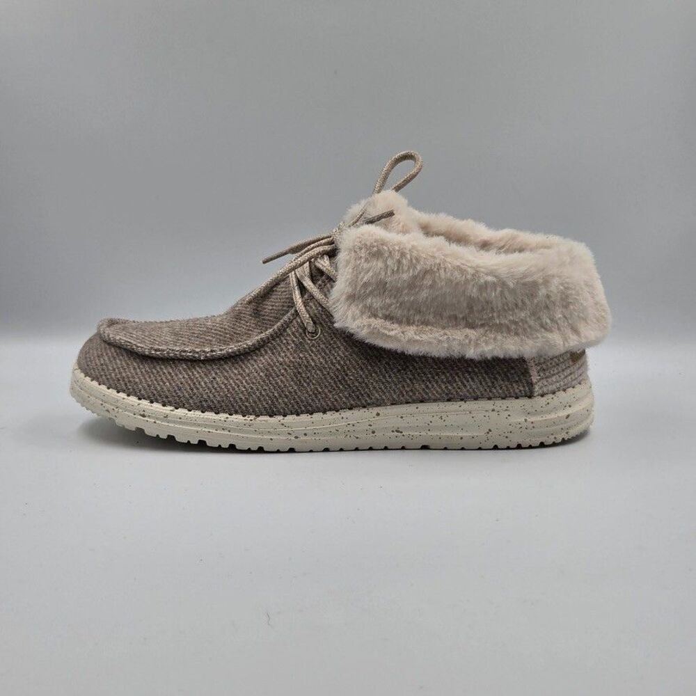 Hey Dude Womens 10 Nut Britt Faux Fur Lined Winter Moc Loafers 121771600